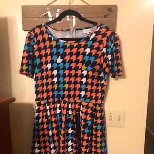 LuLaRoe XL Coral Aqua Navy Amelia